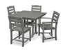 Polywood Polywood Slate Grey La Casa Caf, 5-Piece Farmhouse Trestle Dining Set Slate Grey Dining Sets PWS436-1-GY 190609083457