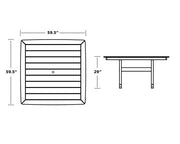 Polywood Polywood Slate Grey Nautical Trestle 59" Dining Table Slate Grey Dining Table PL85-T2L1GY 190609016868