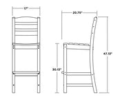 Polywood Polywood Teak La Casa Cafš Bar Side Chair Teak Chair TD102TE 845748025126