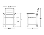 Polywood Polywood Teak La Casa Cafš Dining Arm Chair Teak Arm Chair TD200TE 845748025195