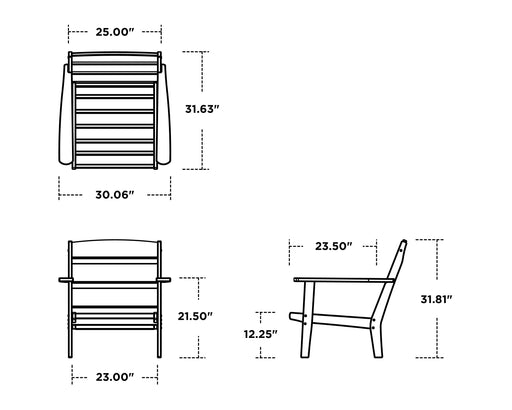 Polywood Polywood Teak Lakeside Deep Seating Chair Teak / Dune Burlap Seating Chair 4411-TE145999 190609136757