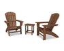 Polywood Polywood Teak Nautical 3-Piece Curveback Adirondack Set Teak Adirondack Chair PWS419-1-TE 190609071645
