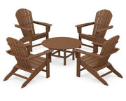 Polywood Polywood Teak South Beach 5-Piece Conversation Group Teak Adirondack Chair PWS105-1-TE 190609038365