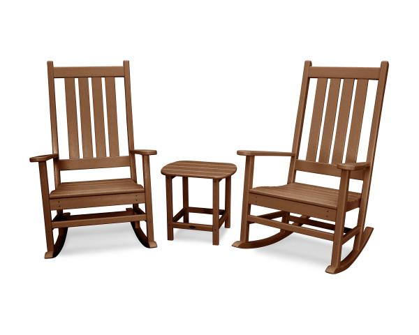 Polywood Polywood Teak Vineyard 3-Piece Rocking Set Teak Rocking Chair PWS355-1-TE 190609058417
