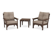 Polywood Polywood Vineyard 3-Piece Deep Seating Set Mahogany / Spiced Burlap Seating Sets PWS402-2-MA146010 190609171949