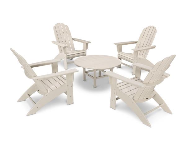 Polywood Polywood Vineyard 5-Piece Oversized Adirondack Set Sand Adirondack Chair PWS400-1-SA 190609058295