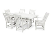 Polywood Polywood Vineyard 7-Piece Nautical Trestle Dining Set White Dining Sets PWS343-1-WH 190609060137