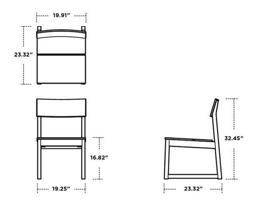 Polywood Polywood White EDGE Dining Side Chair White Side Chair EMD100WH 190609159749