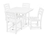 Polywood Polywood White La Casa Cafš 5-Piece Farmhouse Trestle Side Chair Dining Set White Dining Sets PWS438-1-WH 190609083730