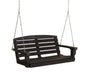 Wildridge Wildridge Classic 4 ft. Recycled Plastic Classic Porch Swing Black Poly Porch Swing LCC-202-B