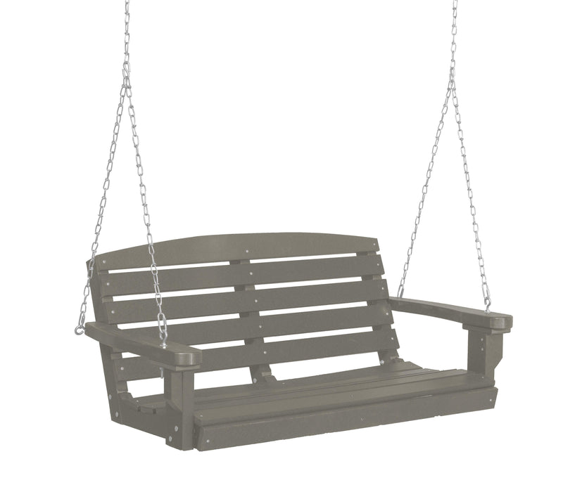 Wildridge Wildridge Classic 4 ft. Recycled Plastic Classic Porch Swing Light Gray Poly Porch Swing LCC-202-LG