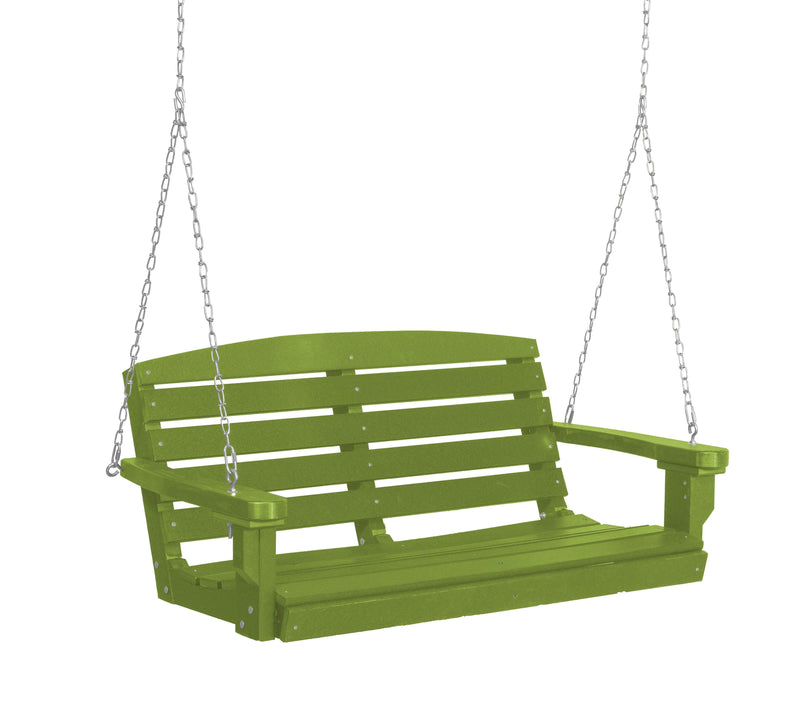 Wildridge Wildridge Classic 4 ft. Recycled Plastic Classic Porch Swing Lime Green Poly Porch Swing LCC-202-LG