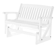 Wildridge Wildridge Classic 4 ft. Recycled Plastic Mission Glider White Outdoor Glider LCC-207-WH