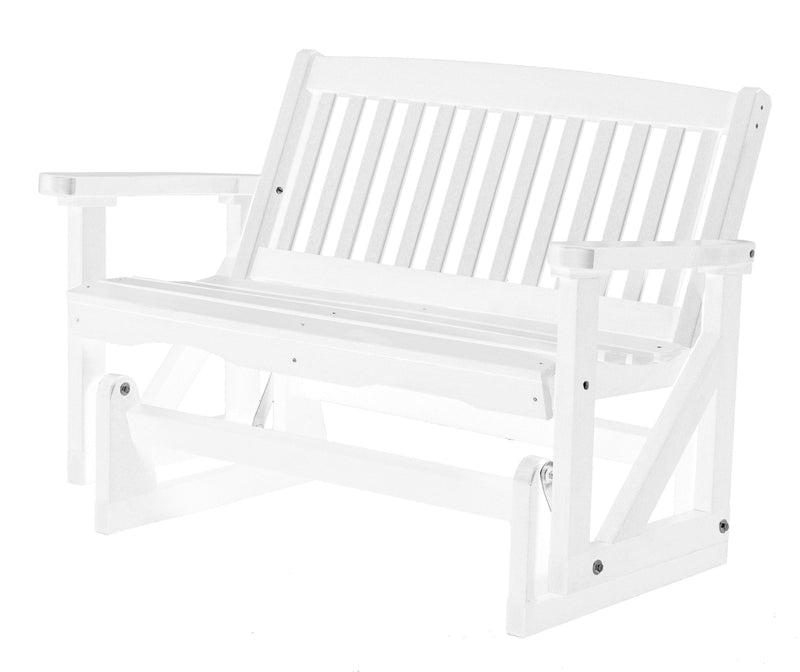Wildridge Wildridge Classic 4 ft. Recycled Plastic Mission Glider White Outdoor Glider LCC-207-WH