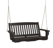 Wildridge Wildridge Classic 4 ft. Recycled Plastic Mission Porch Swing Black Poly Porch Swing LCC-205-B