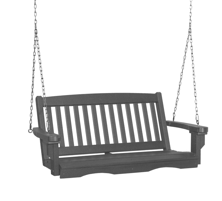 Wildridge Wildridge Classic 4 ft. Recycled Plastic Mission Porch Swing Dark Gray Poly Porch Swing LCC-205-DG