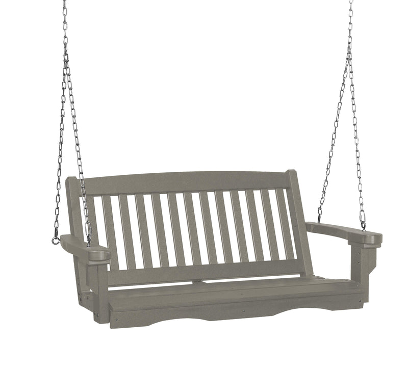 Wildridge Wildridge Classic 4 ft. Recycled Plastic Mission Porch Swing Light Gray Poly Porch Swing LCC-205-LG