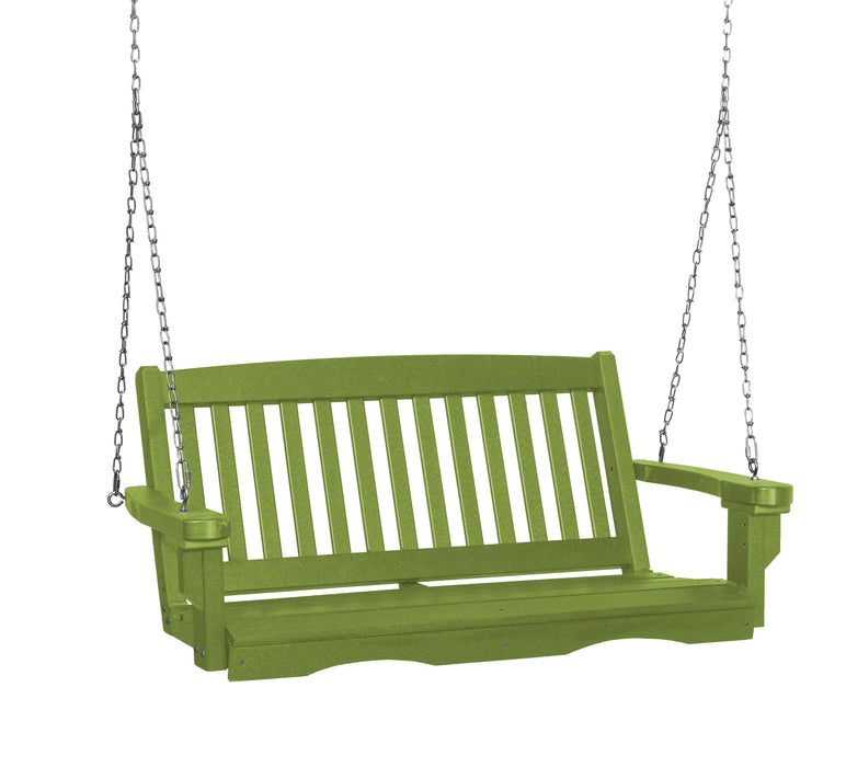 Wildridge Wildridge Classic 4 ft. Recycled Plastic Mission Porch Swing Lime Green Poly Porch Swing LCC-205-LG