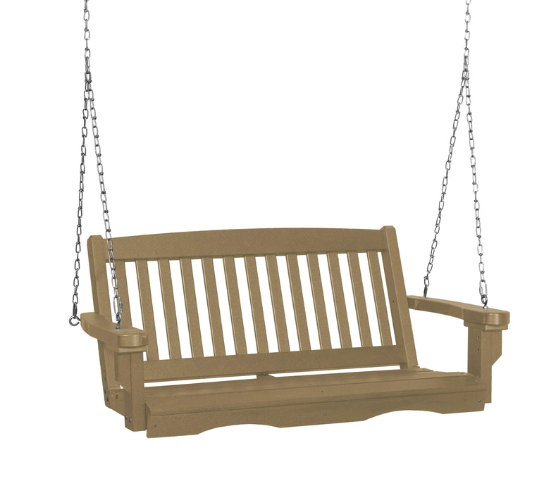 Wildridge Wildridge Classic 4 ft. Recycled Plastic Mission Porch Swing Weatherwood Poly Porch Swing LCC-205-WW