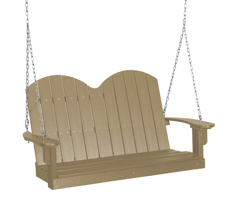Wildridge Wildridge Classic 4 ft. Recycled Plastic Savannah Porch Swing Weatherwood Poly Porch Swing LCC-203-WW