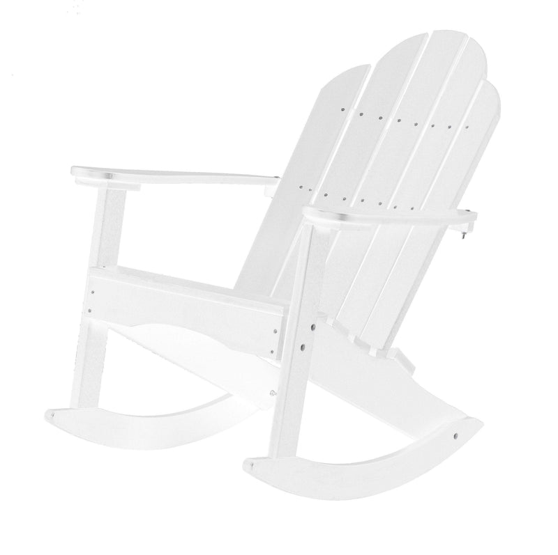 Wildridge Wildridge Classic Recycled Plastic Adirondack Rocker White Rocking Chair LCC-215-WH