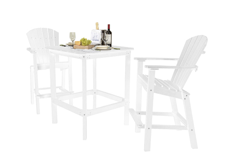 Wildridge Wildridge Classic Recycled Plastic High Dining Set White Dining Sets LCC-286-WH