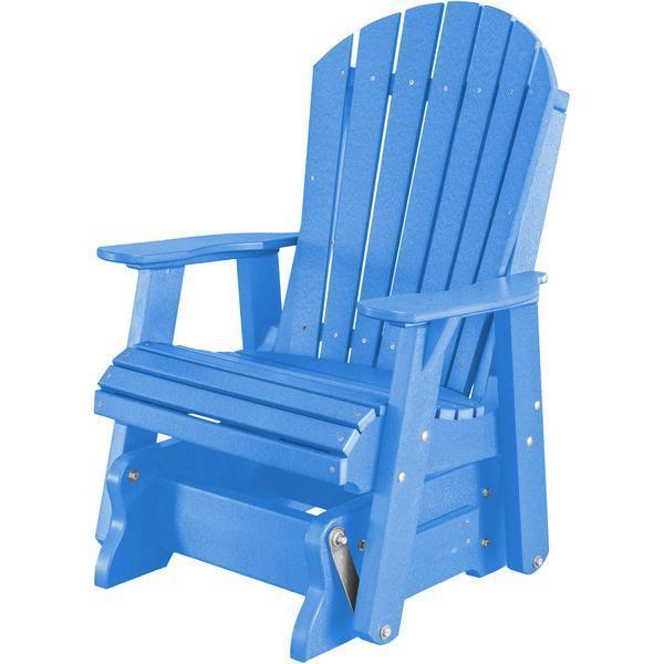 Wildridge Wildridge Heritage 2 ft. Recycled Plastic Single Glider Chair Blue Outdoor Glider LCC-106-BL