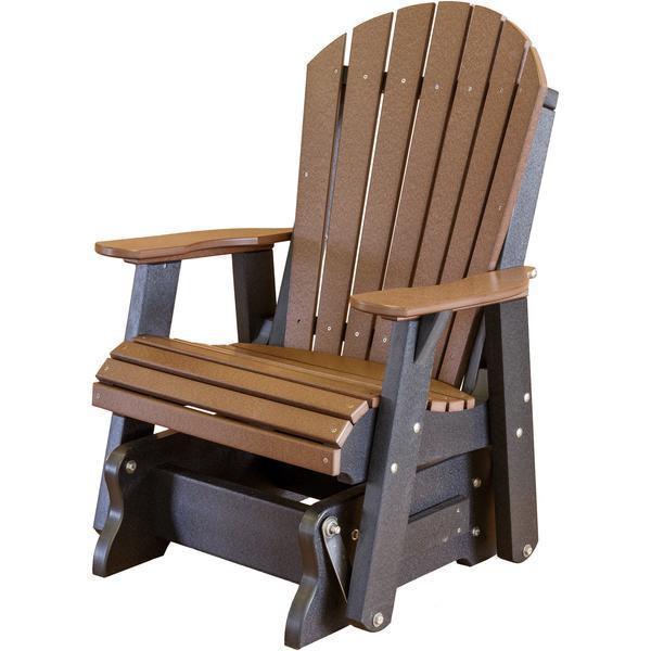 Wildridge Wildridge Heritage 2 ft. Recycled Plastic Single Glider Chair Tudor Brown on Black Outdoor Glider LCC-106-TBBF