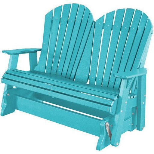Wildridge Wildridge Heritage 4 ft. Recycled Plastic 2 Seat Glider Chair Aruba Blue Outdoor Glider LCC-104-AB