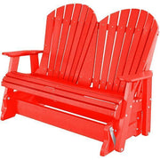 Wildridge Wildridge Heritage 4 ft. Recycled Plastic 2 Seat Glider Chair Bright Red Outdoor Glider LCC-104-BR