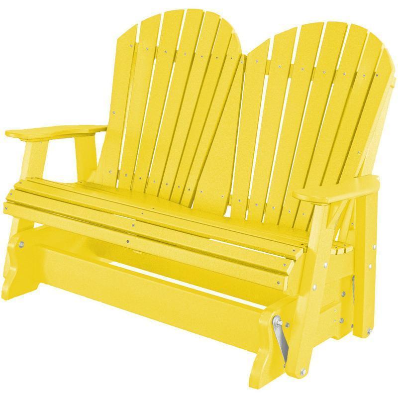Wildridge Wildridge Heritage 4 ft. Recycled Plastic 2 Seat Glider Chair Lemon Yellow Outdoor Glider LCC-104-LY