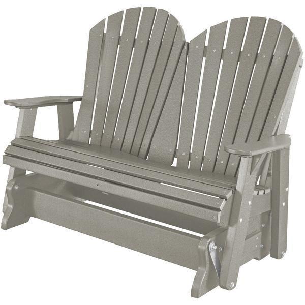 Wildridge Wildridge Heritage 4 ft. Recycled Plastic 2 Seat Glider Chair Light Gray Outdoor Glider LCC-104-LG
