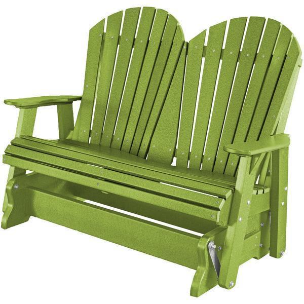 Wildridge Wildridge Heritage 4 ft. Recycled Plastic 2 Seat Glider Chair Lime Green Outdoor Glider LCC-104-LMG