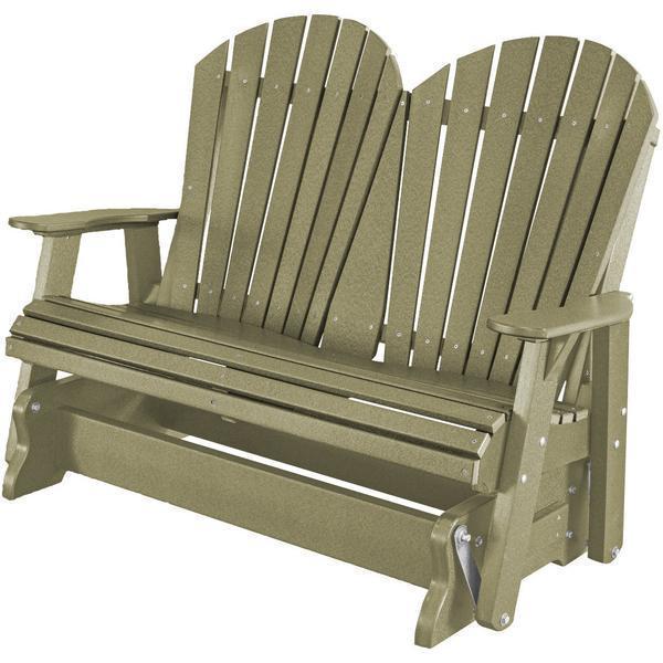 Wildridge Wildridge Heritage 4 ft. Recycled Plastic 2 Seat Glider Chair Olive Outdoor Glider LCC-104-OL