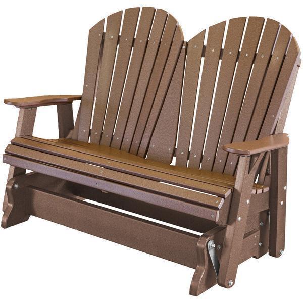 Wildridge Wildridge Heritage 4 ft. Recycled Plastic 2 Seat Glider Chair Tudor Brown Outdoor Glider LCC-104-TB