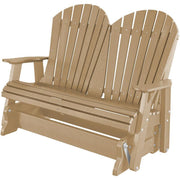 Wildridge Wildridge Heritage 4 ft. Recycled Plastic 2 Seat Glider Chair Weatherwood Outdoor Glider LCC-104-WW