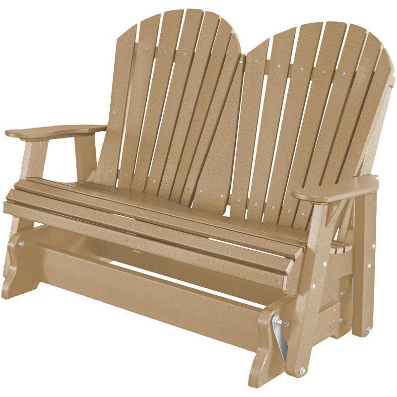 Wildridge Wildridge Heritage 4 ft. Recycled Plastic 2 Seat Glider Chair Weatherwood Outdoor Glider LCC-104-WW
