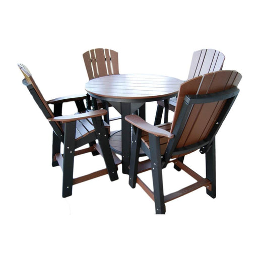 Wildridge Wildridge Heritage 5 Piece 42" Pub Table Set With 4 Balcony Chairs Tudor Brown Black Frame Pub Table LCC-180-TB