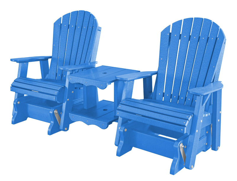 Wildridge Wildridge Heritage 7 ft. Recycled Plastic Double Rock-A-Tee Glider Blue Outdoor Glider LCC-108-BL