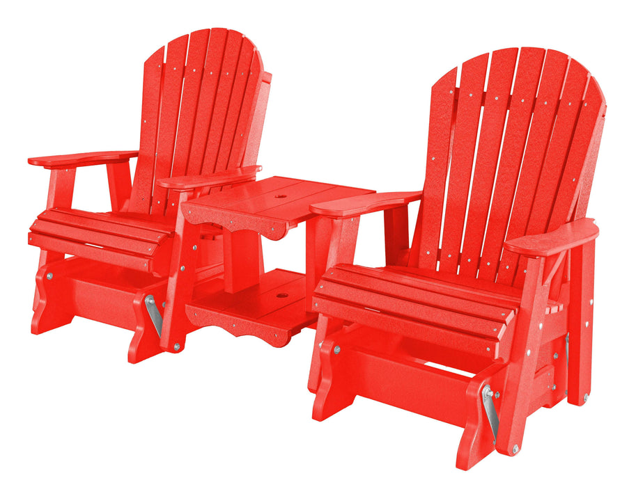 Wildridge Wildridge Heritage 7 ft. Recycled Plastic Double Rock-A-Tee Glider Bright Red Outdoor Glider LCC-108-BR