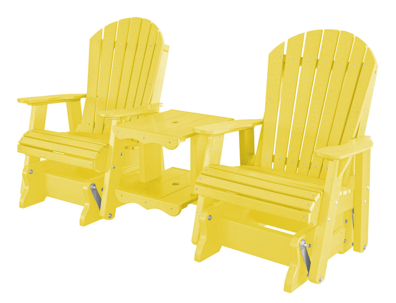 Wildridge Wildridge Heritage 7 ft. Recycled Plastic Double Rock-A-Tee Glider Lemon Yellow Outdoor Glider LCC-108-LY