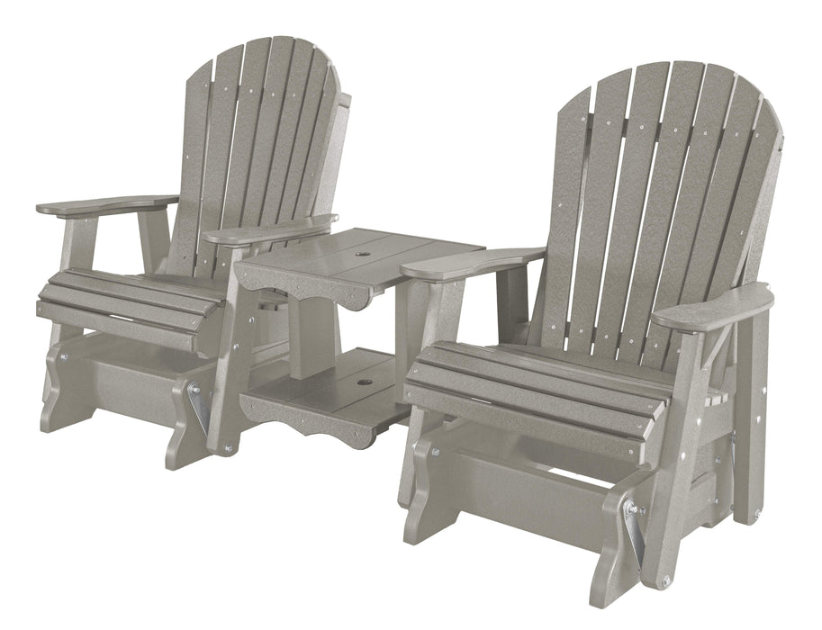 Wildridge Wildridge Heritage 7 ft. Recycled Plastic Double Rock-A-Tee Glider Light Gray Outdoor Glider LCC-108-LG