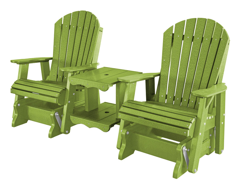 Wildridge Wildridge Heritage 7 ft. Recycled Plastic Double Rock-A-Tee Glider Lime Green Outdoor Glider LCC-108-LMG