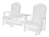 Wildridge Wildridge Heritage 7 ft. Recycled Plastic Double Rock-A-Tee Glider White Outdoor Glider LCC-108-WH
