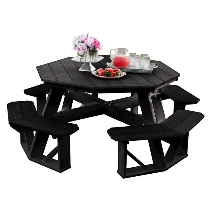 Wildridge Wildridge Heritage Octagon Picnic Table Black Wood Outdoor Table LCC-164-BAW