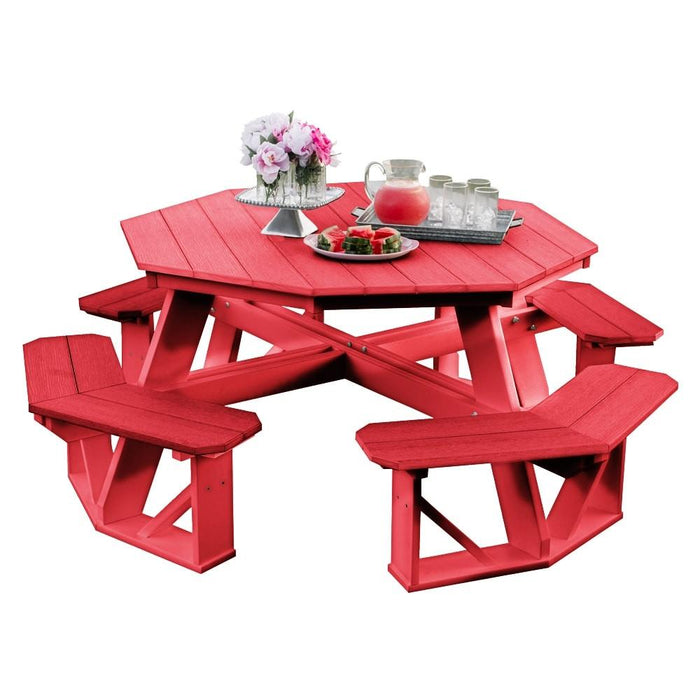 Wildridge Wildridge Heritage Octagon Picnic Table Bright Red Outdoor Table LCC-164-BRR