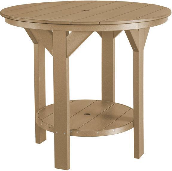 Wildridge Wildridge Heritage Outdoor 42" Pub Table Weatherwood on Tudor Brown Pub Table LCC-179-WWB