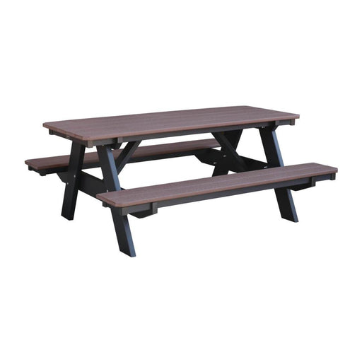 Wildridge Wildridge Heritage Outdoor Picnic Table W/ Attached Bench Weatherwood on Tudor Brown Picnic Table LCC-165-WWB