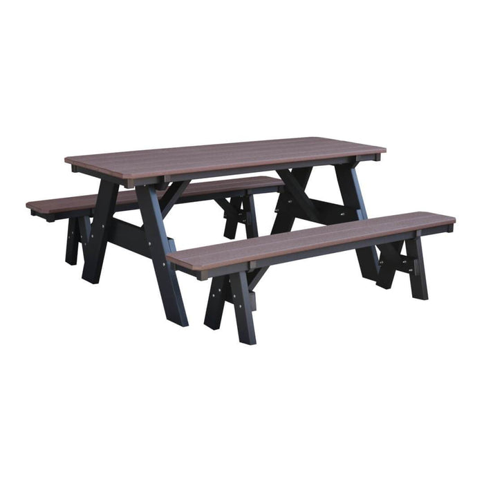 Wildridge Wildridge Heritage Outdoor Picnic Table W/ Unattached Bench Weatherwood on Tudor Brown Picnic Table LCC-166-WWB