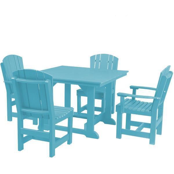 Wildridge Wildridge Heritage Recycled Plastic 5 Pc Dining Set Aruba Blue Dining Sets LCC-186-AB